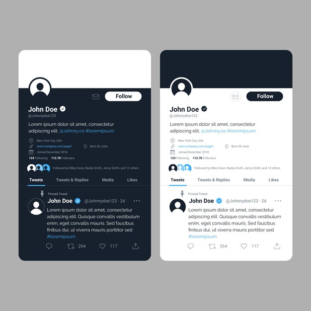 Flat design tweet mockup