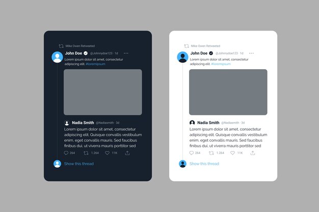 Flat design tweet mockup