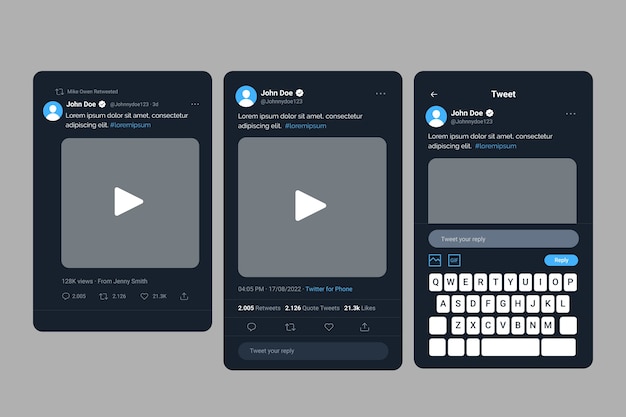 Flat design tweet mockup