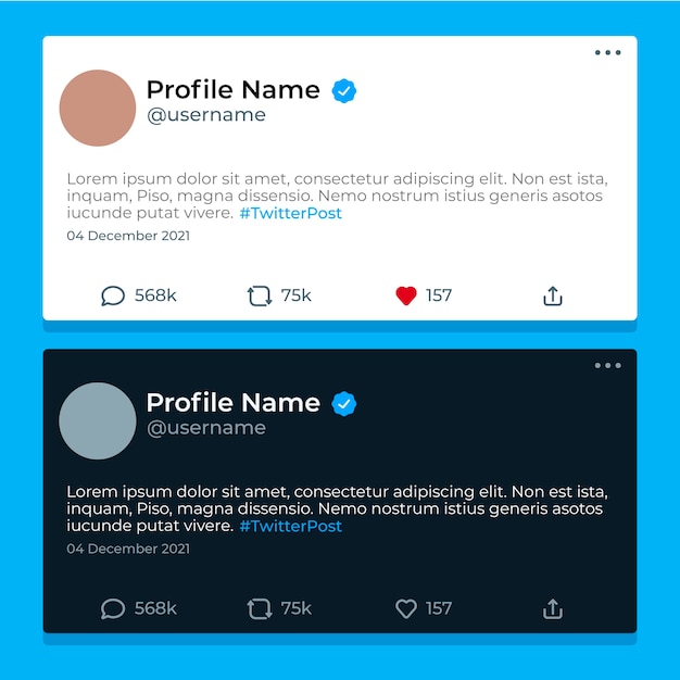 Free Vector flat design tweet mockup