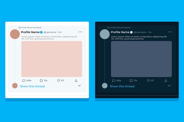 Flat design tweet mockup