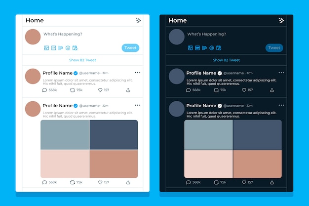 Free Vector flat design tweet mockup