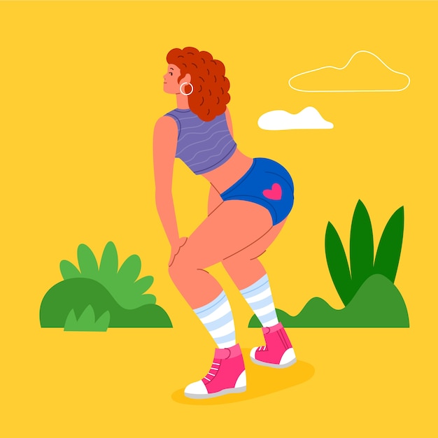 Free Vector flat design twerk illustration