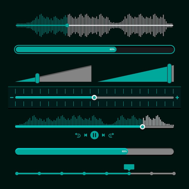 Flat design ui sliders collection