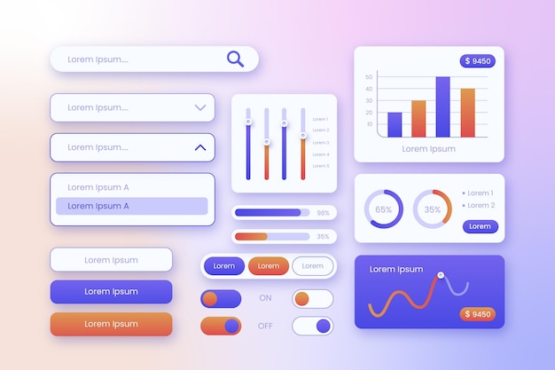 Free vector flat design ui and ux elements
