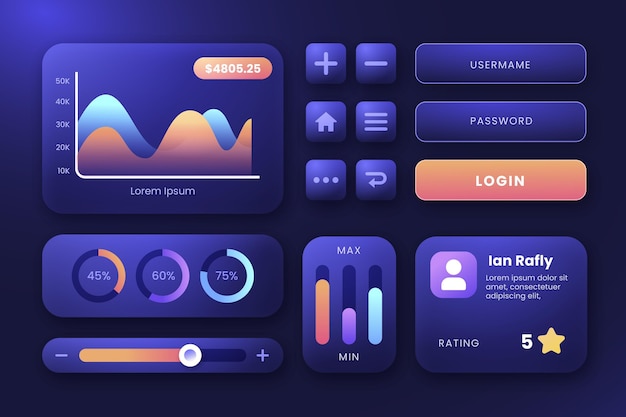 Free Vector flat design ui and ux elements