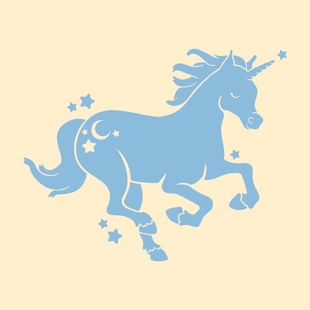 Free vector flat design unicorn silhouette illustration