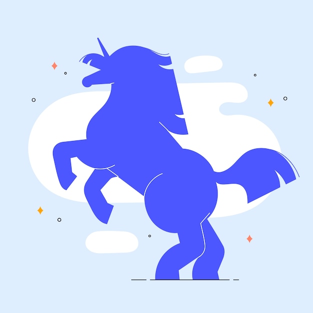 Free Vector flat design unicorn silhouette illustration