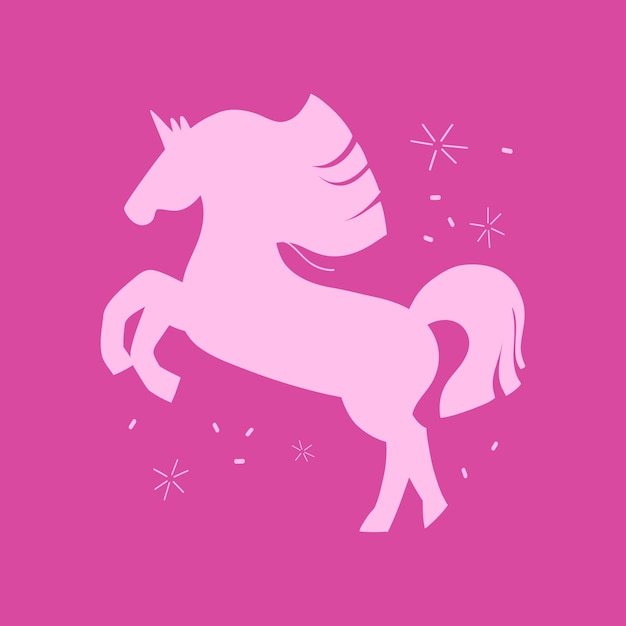 Flat design unicorn silhouette illustration