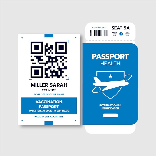 Free vector flat design vaccination passport