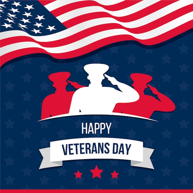 Free Vector flat design veterans day concept