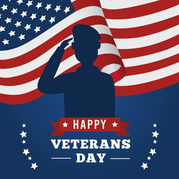 Flat design veterans day concept