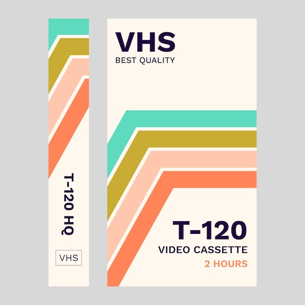 Free Vector flat design  vhs cover template