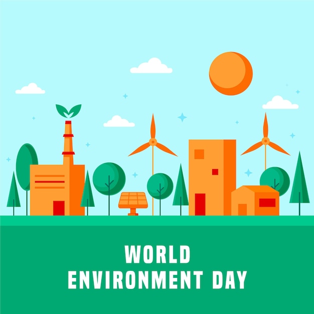 Free Vector flat design world environment day celebration