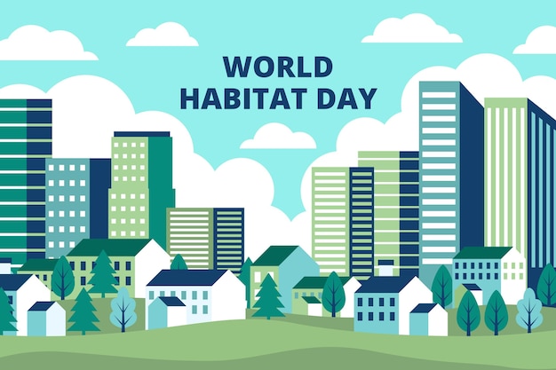 Free vector flat design world habitat day