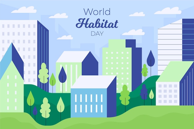 Free Vector flat design world habitat day