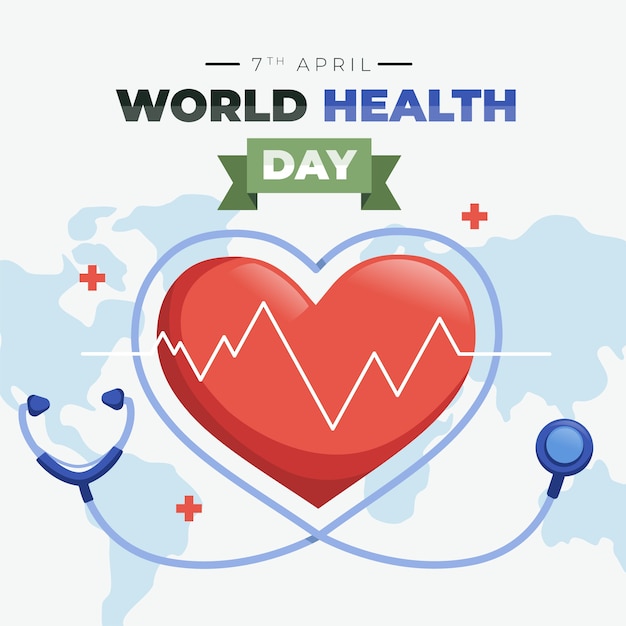 Flat design world health day celebration theme