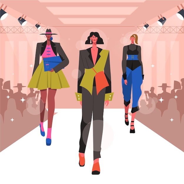 Free vector flat designfashion show runway