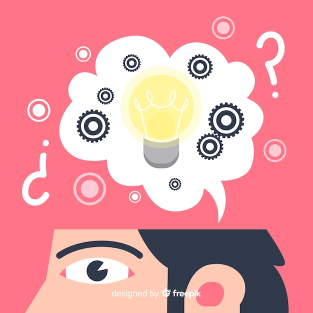 Free Vector flat desing thinking concept background