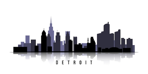 Free Vector flat detroit skyline silhouette