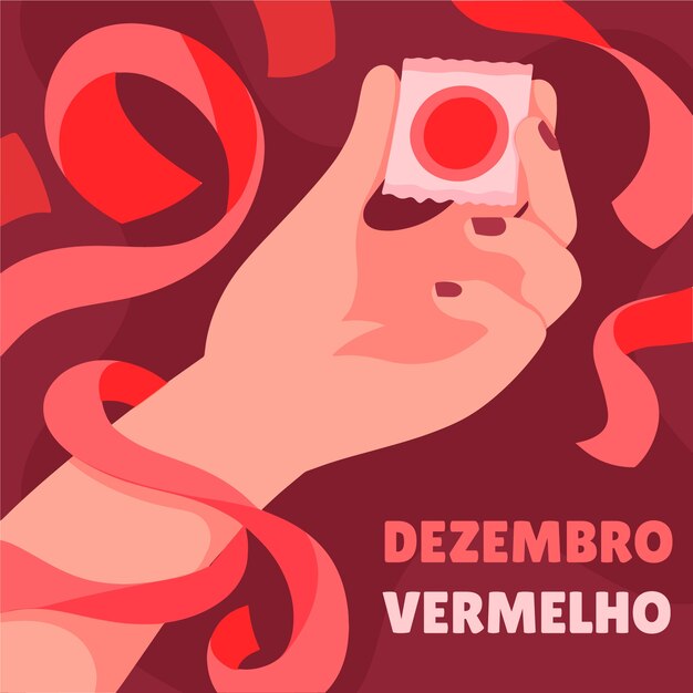 Плоская иллюстрация dezembro vermelho