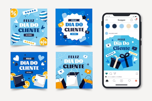 Flat dia do cliente sale instagram posts collection