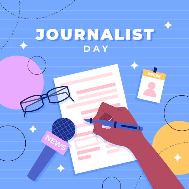 Free Vector flat dia del periodista illustration