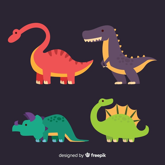 Flat dinosaur collection