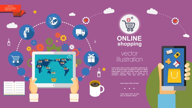 Free vector flat e-commerce template