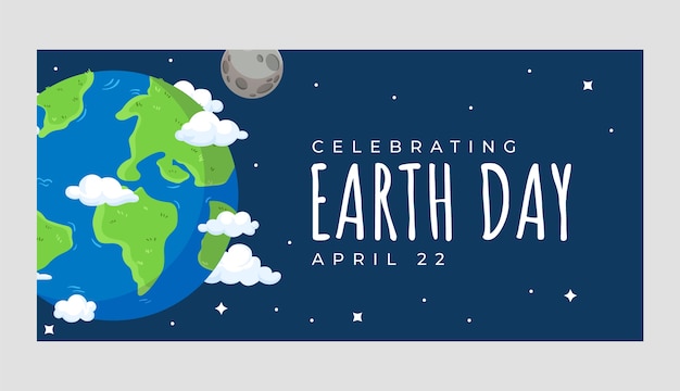 Free Vector flat earth day horizontal banner template