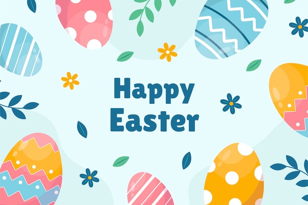 Flat easter celebration background