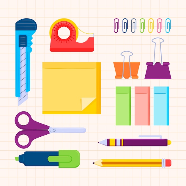 Free Vector flat elements collection for back to school event