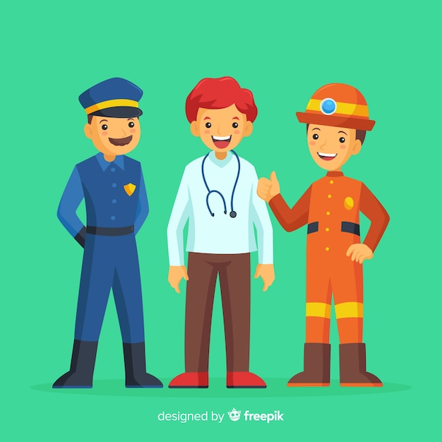 Free Vector flat emergency team