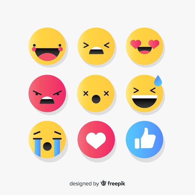 Free Vector flat emoticon reaction collectio