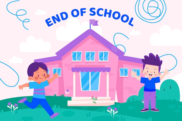 Free vector flat end of school background