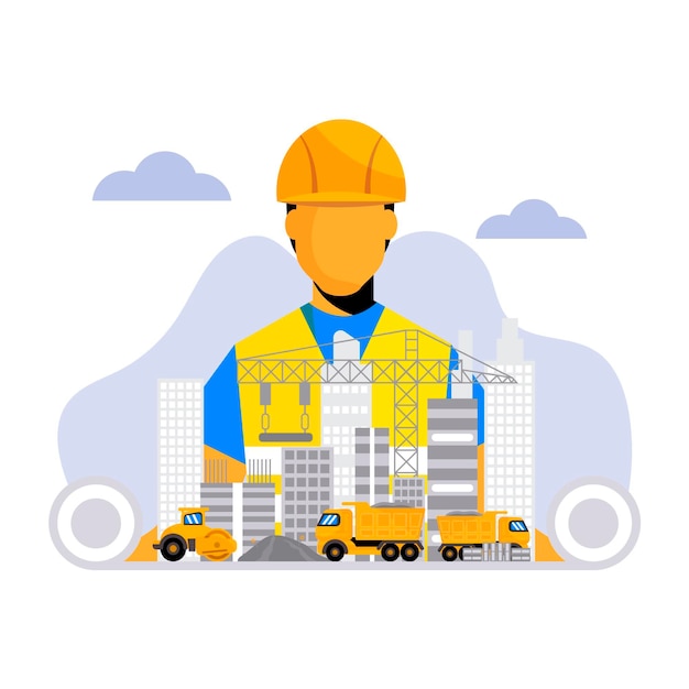 Free Vector flat engineering and construction illustration