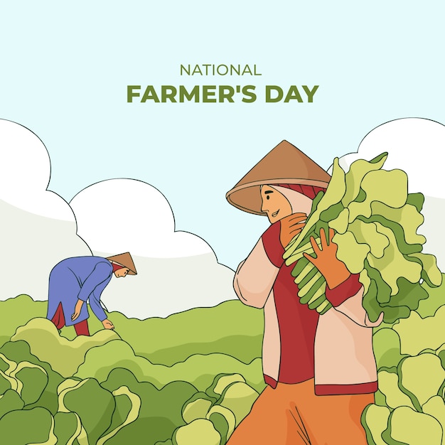 Free Vector flat farmer's day celebration illustration