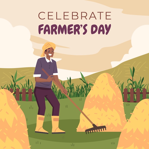 Free Vector flat farmer's day celebration illustration