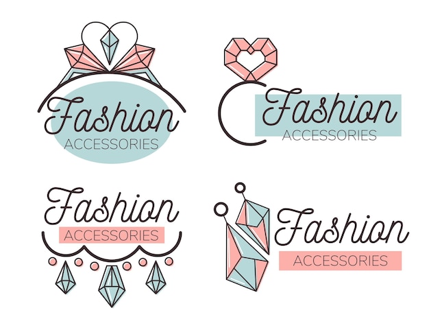Free vector flat fashion accessories logo set