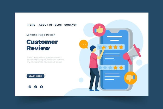 Free Vector flat feedback landing page template