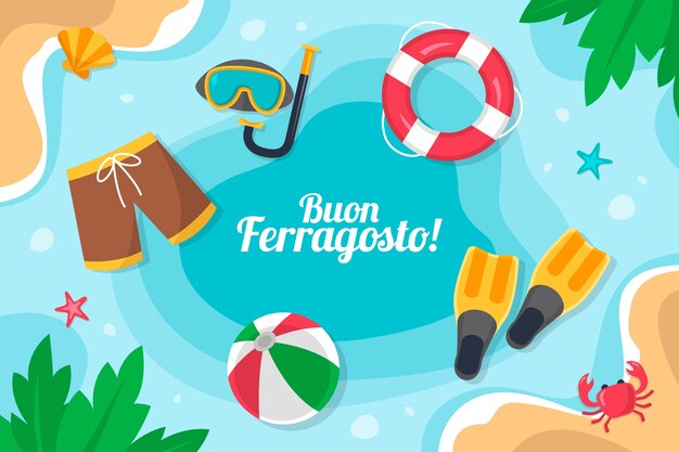 Flat ferragosto background