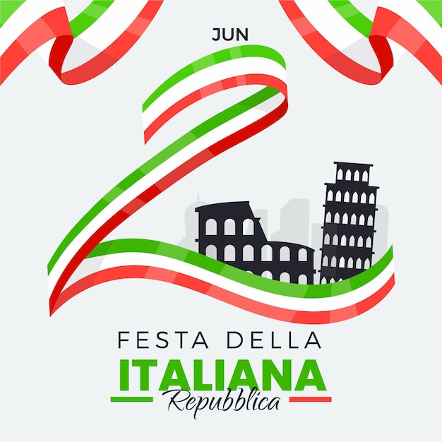 Free Vector flat festa della repubblica illustration