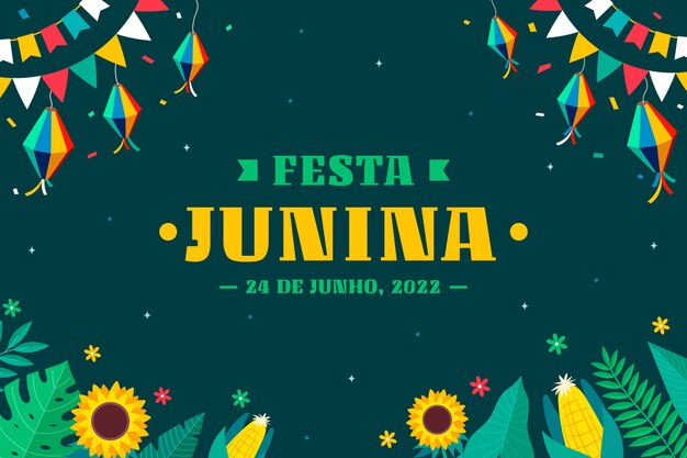 Flat festas juninas background