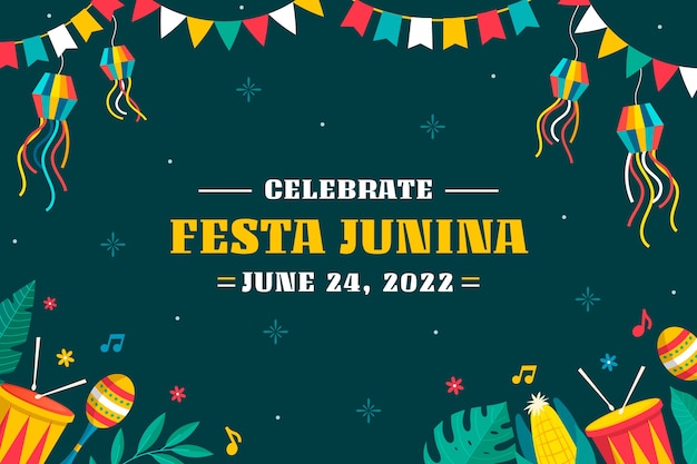 Flat festas juninas background