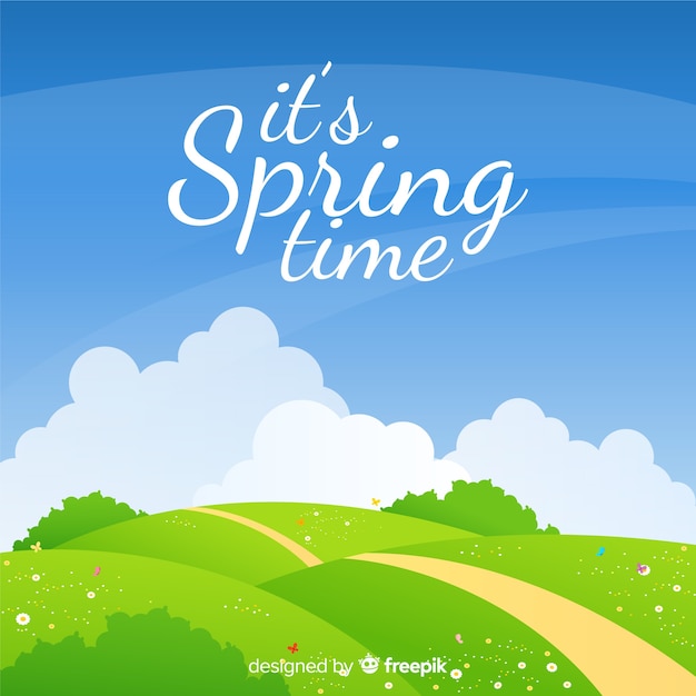 Free vector flat field spring background