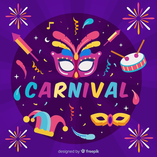 Free Vector flat fireworks carnival background