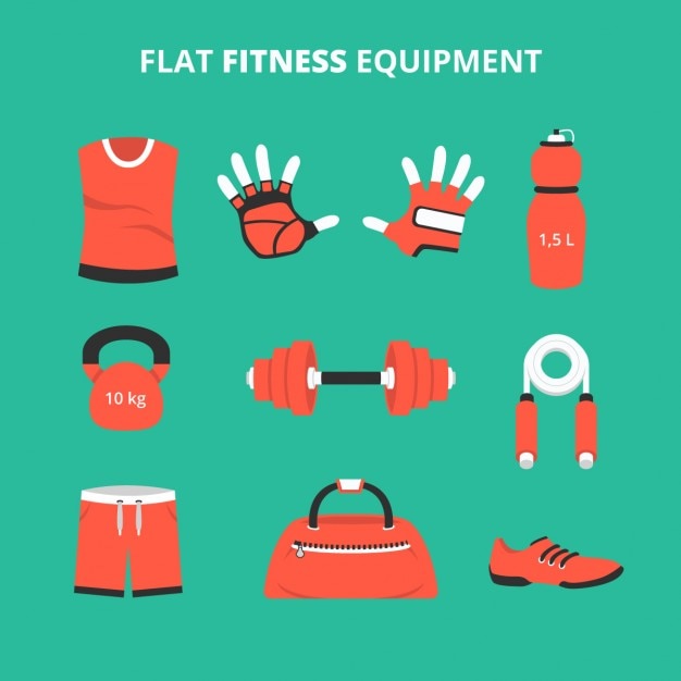 Free Vector flat fitness equipment collection