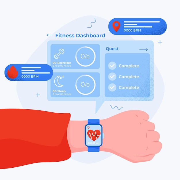 Free Vector flat fitness tracker illustrated