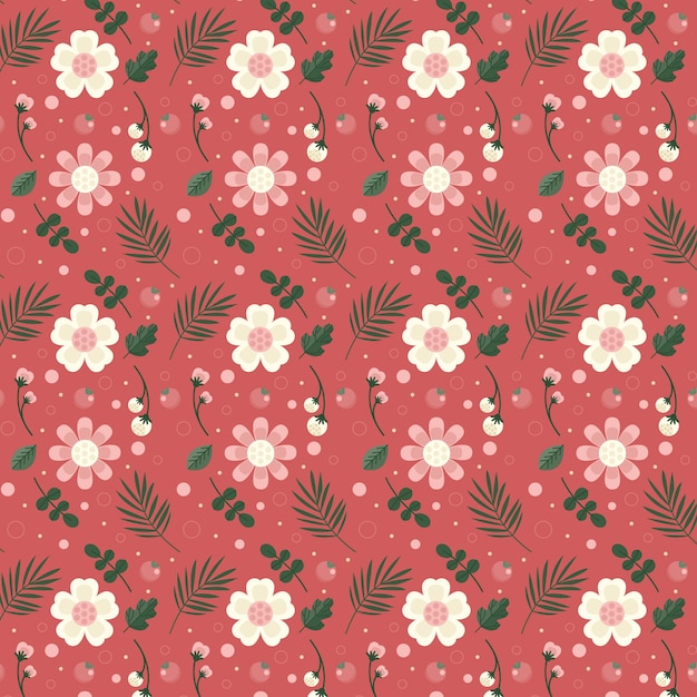 Free vector flat floral pattern design