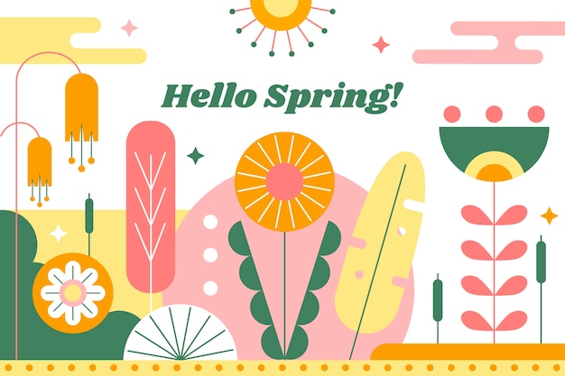 Flat floral spring background